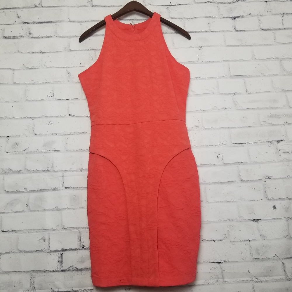 Kardashian Kollection Coral Peplum Dress